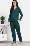 Zivame Winter Whispers Knit Cotton Pyjama Set - Ponderosa Pine — thumbnail 3